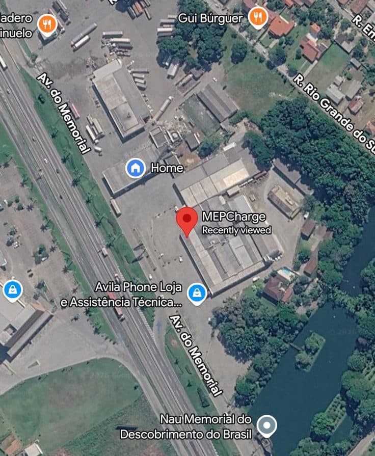 Mapa da estação mepcharge na BR-101
